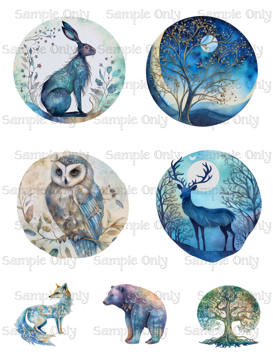 3.5 Inch Nordic Wilderness Animals Set-02 Image Sheet For Polymer Clay Transfer Decal DIGITAL FILE OR PRINTED