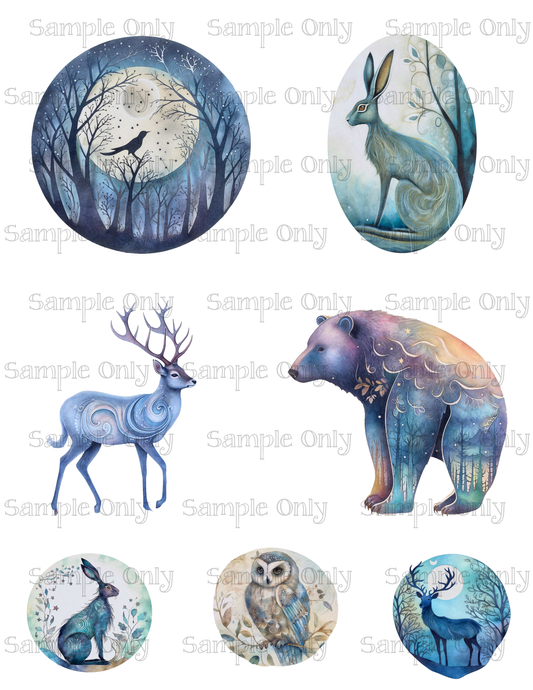 3.5 Inch Nordic Wilderness Animals Set-03 Image Sheet For Polymer Clay Transfer Decal DIGITAL FILE OR PRINTED