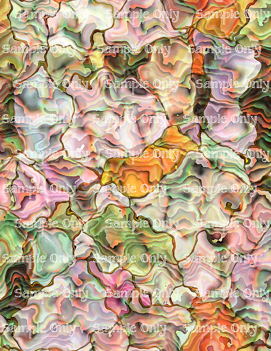 Colorful Oyster Shell Faux Abalone Seashell Pattern Image Sheet For Polymer Clay Transfer Decal DIGITAL FILE OR PRINTED OS02