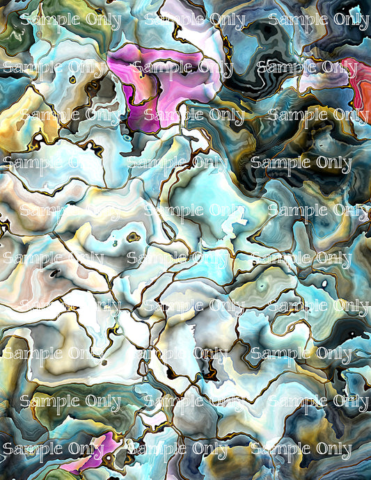 Colorful Oyster Shell Faux Abalone Seashell Pattern Image Sheet For Polymer Clay Transfer Decal DIGITAL FILE OR PRINTED OS05