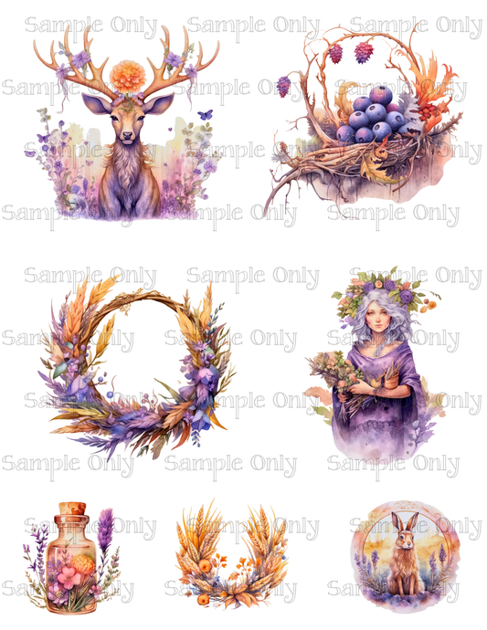 3.5 Inch Pagan Festival Set-02 Image Sheet For Polymer Clay Transfer Decal DIGITAL FILE OR PRINTED