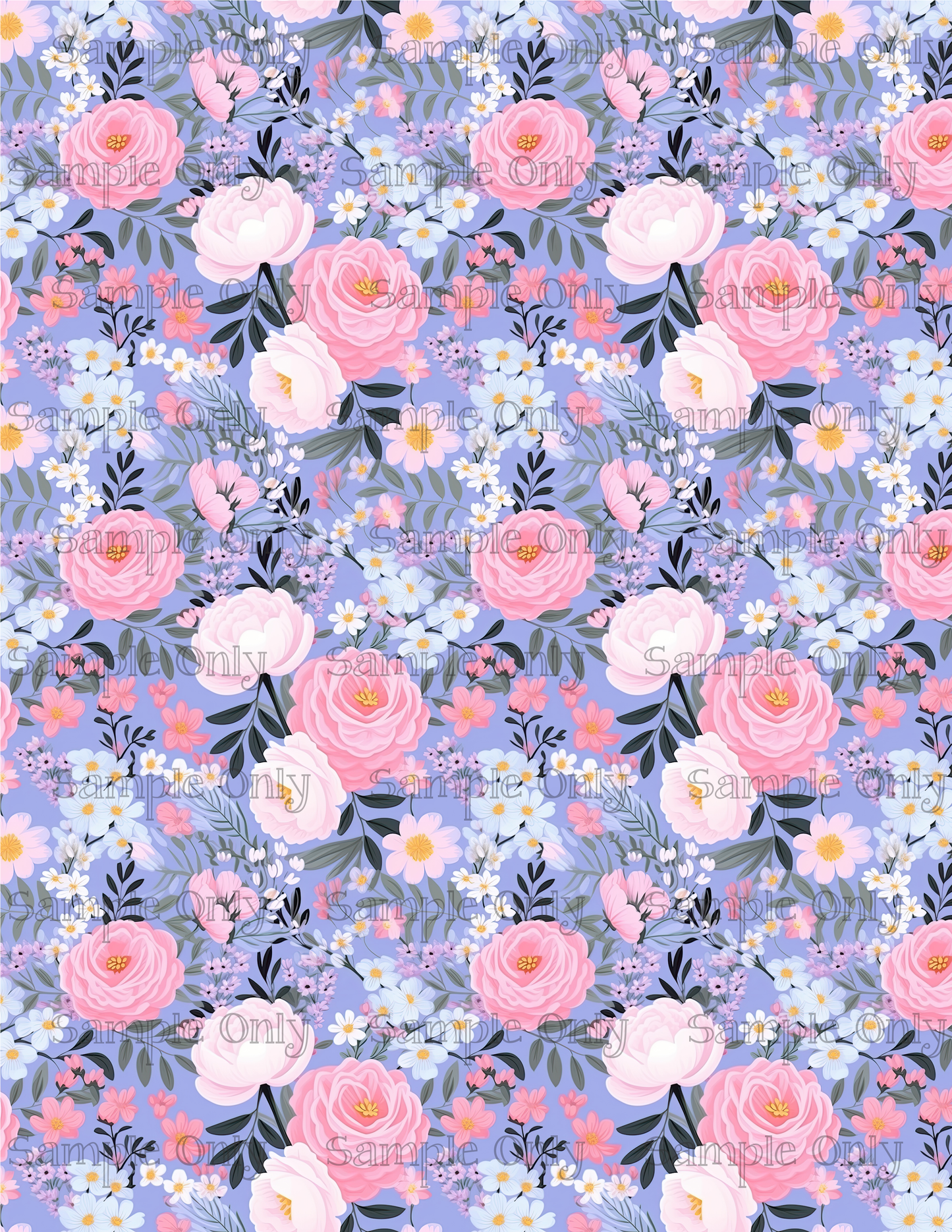 Pastel Spring Floral Set-01 Pattern Image Sheet For Polymer Clay Transfer Decal DIGITAL FILE OR PRINTED