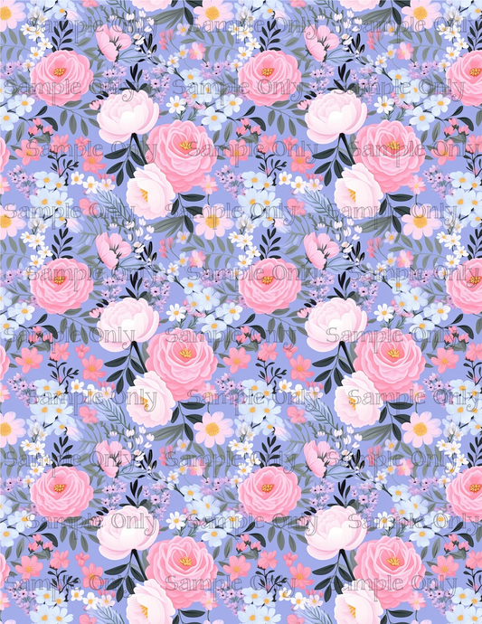 Pastel Spring Floral Set-01 Pattern Image Sheet For Polymer Clay Transfer Decal DIGITAL FILE OR PRINTED