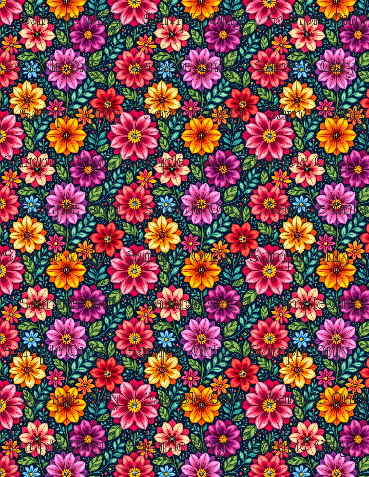 Petite Blossoms Floral Pattern Set 2 Image Transfer Sheet For Polymer Clay