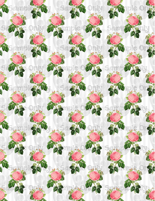 Pink Floral Skull Pattern Set-01 Image Sheet For Polymer Clay Transfer Decal DIGITAL FILE OR PRINTED