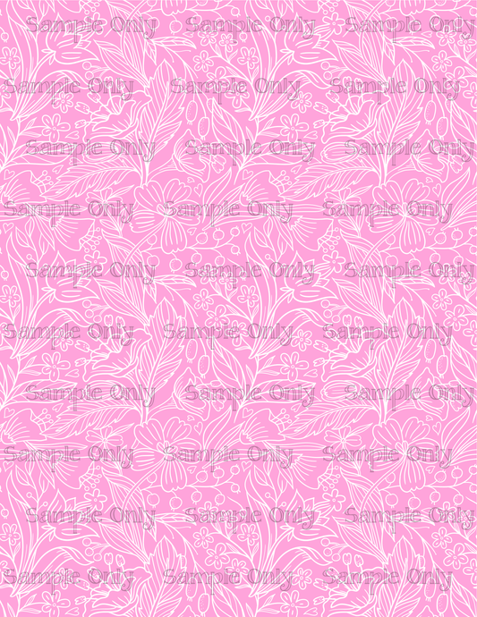 Pink Line Art Floral Pattern Set-01 Image Sheet For Polymer Clay Transfer Decal DIGITAL FILE OR PRINTED