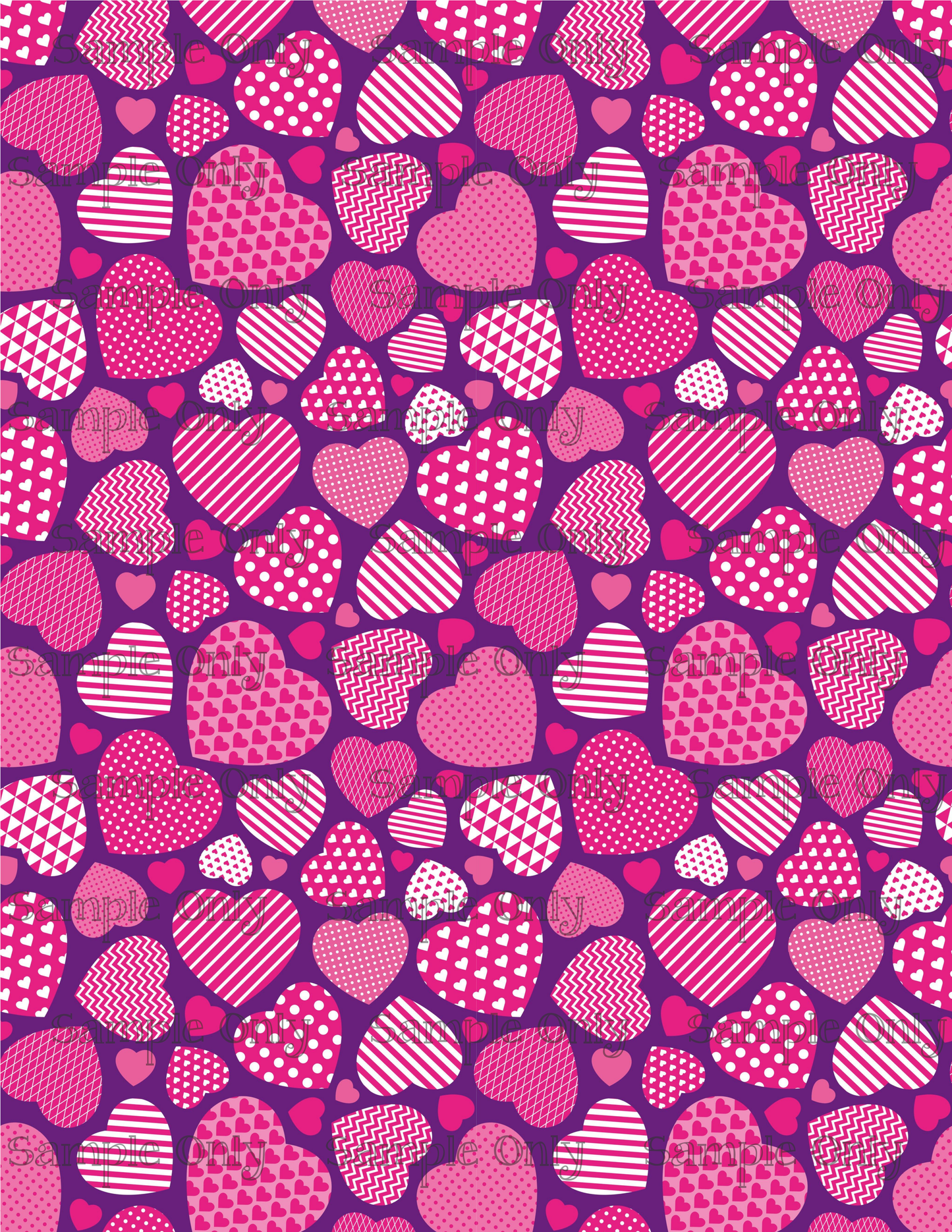 Playful Hearts Pattern Image Sheet For Polymer Clay Transfer Decal DIGITAL FILE OR PRINTED