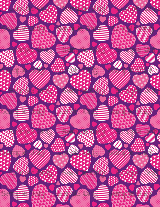 Playful Hearts Pattern Image Sheet For Polymer Clay Transfer Decal DIGITAL FILE OR PRINTED