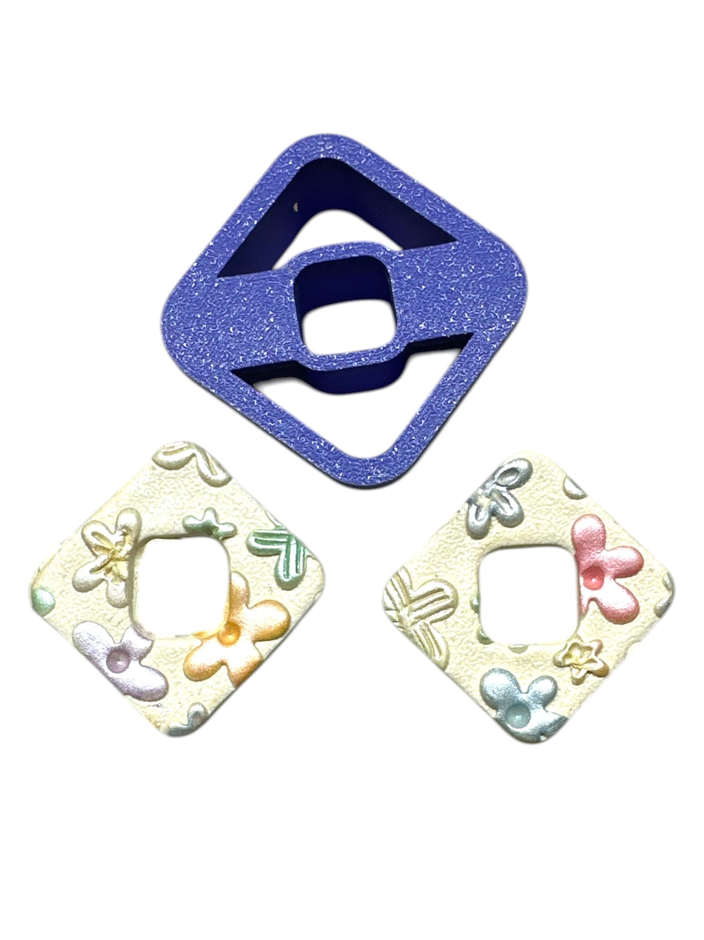 Chubby Square Cut Out Center Polymer Clay Cutter 8 Sizes You Choose