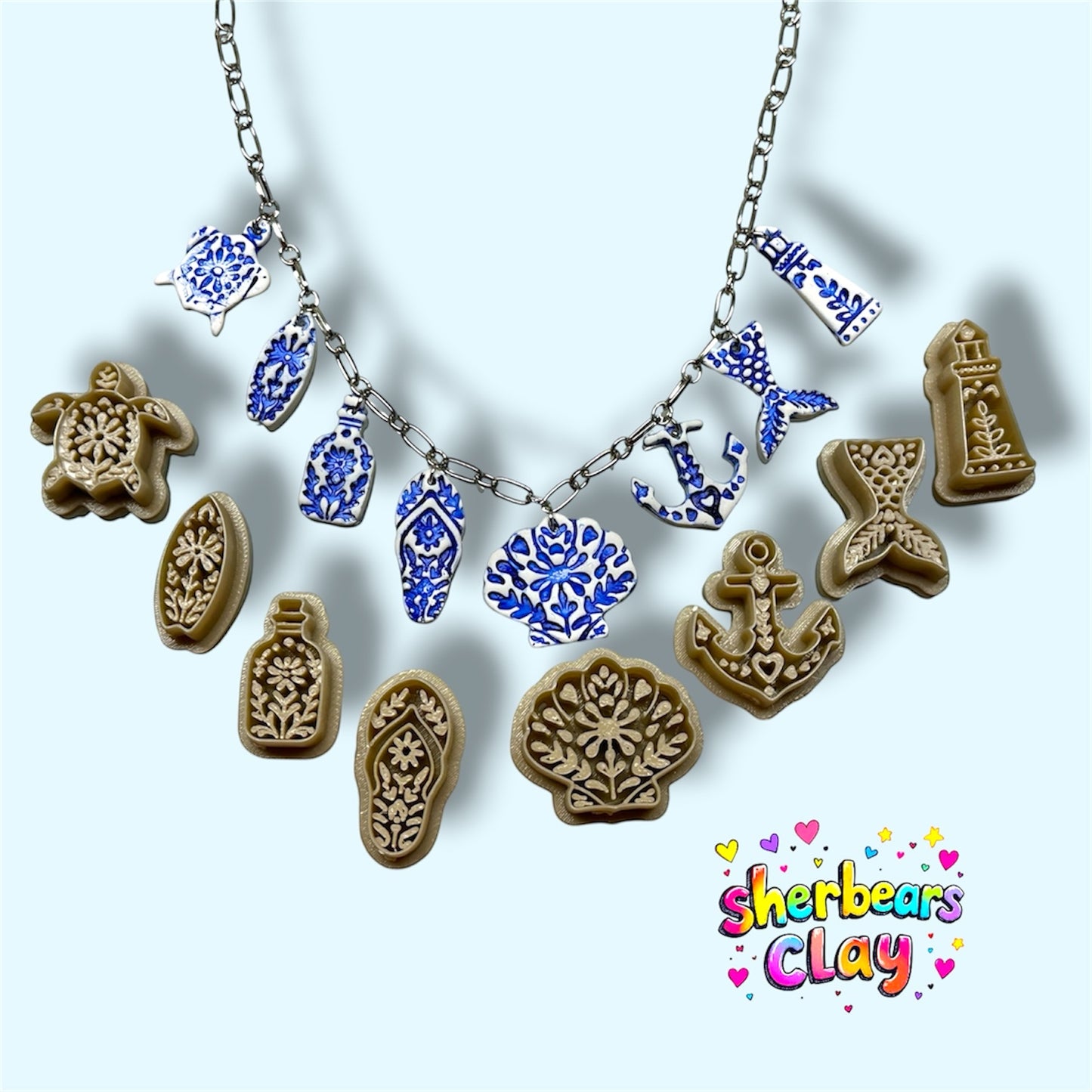 Folksy Floral Ocean Life Imprint Polymer Clay Cutters 14 Styles and 6 Sizes YOU CHOOSE