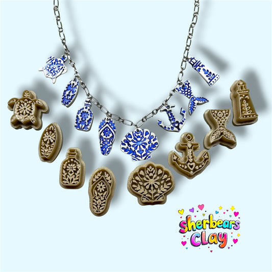 Folksy Floral Ocean Life Imprint Polymer Clay Cutters 14 Styles and 6 Sizes YOU CHOOSE