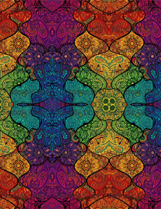 Rainbow Boho Tapestry Pattern Set 2 Pattern Image Transfer Sheet For Polymer Clay