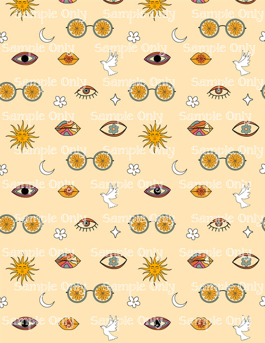 Retro Boho Pattern Image Sheet For Polymer Clay Transfer Decal DIGITAL FILE OR PRINTED RT01