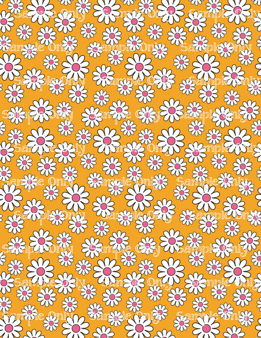 Retro Boho Daisy Pattern Image Sheet For Polymer Clay Transfer Decal DIGITAL FILE OR PRINTED RT02