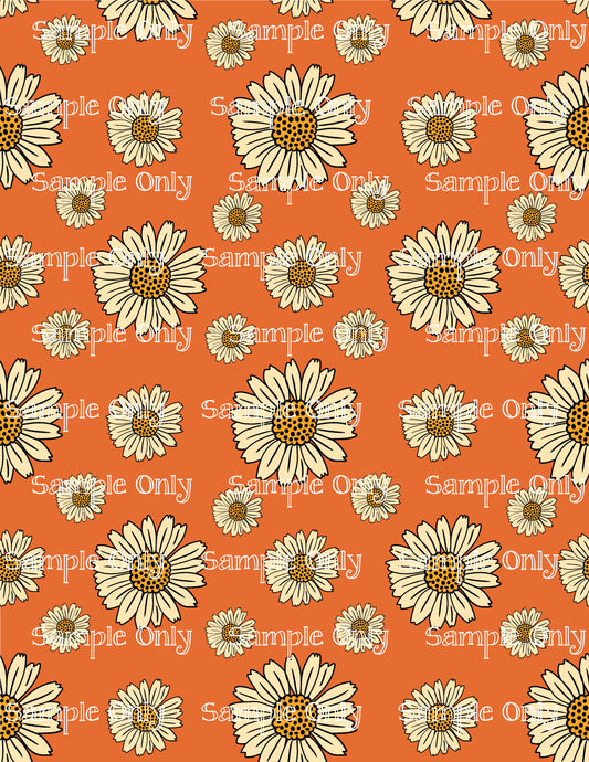 Retro Boho Daisy Floral Pattern Image Sheet For Polymer Clay Transfer Decal DIGITAL FILE OR PRINTED RT08