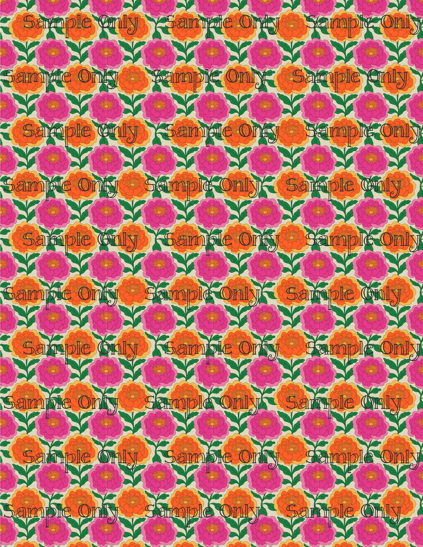 Retro Peony Flowers Pattern Image Transfer Sheet For Polymer Clay