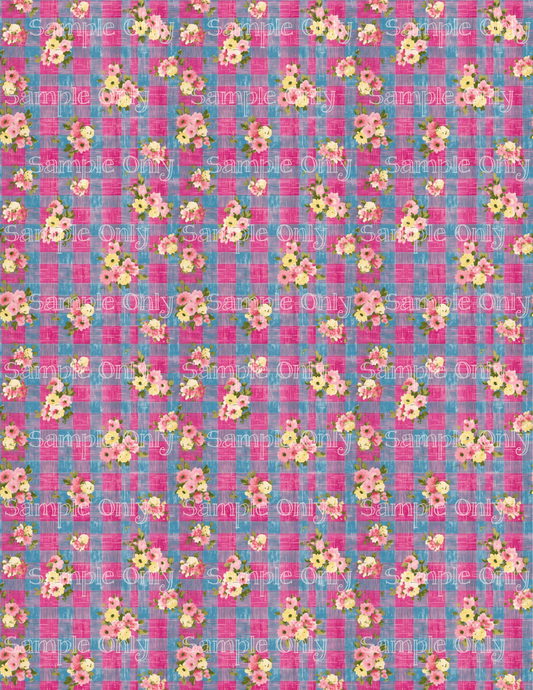 Easter Plaid and Floral Pattern Image Sheet For Polymer Clay Transfer Decal DIGITAL FILE OR PRINTED