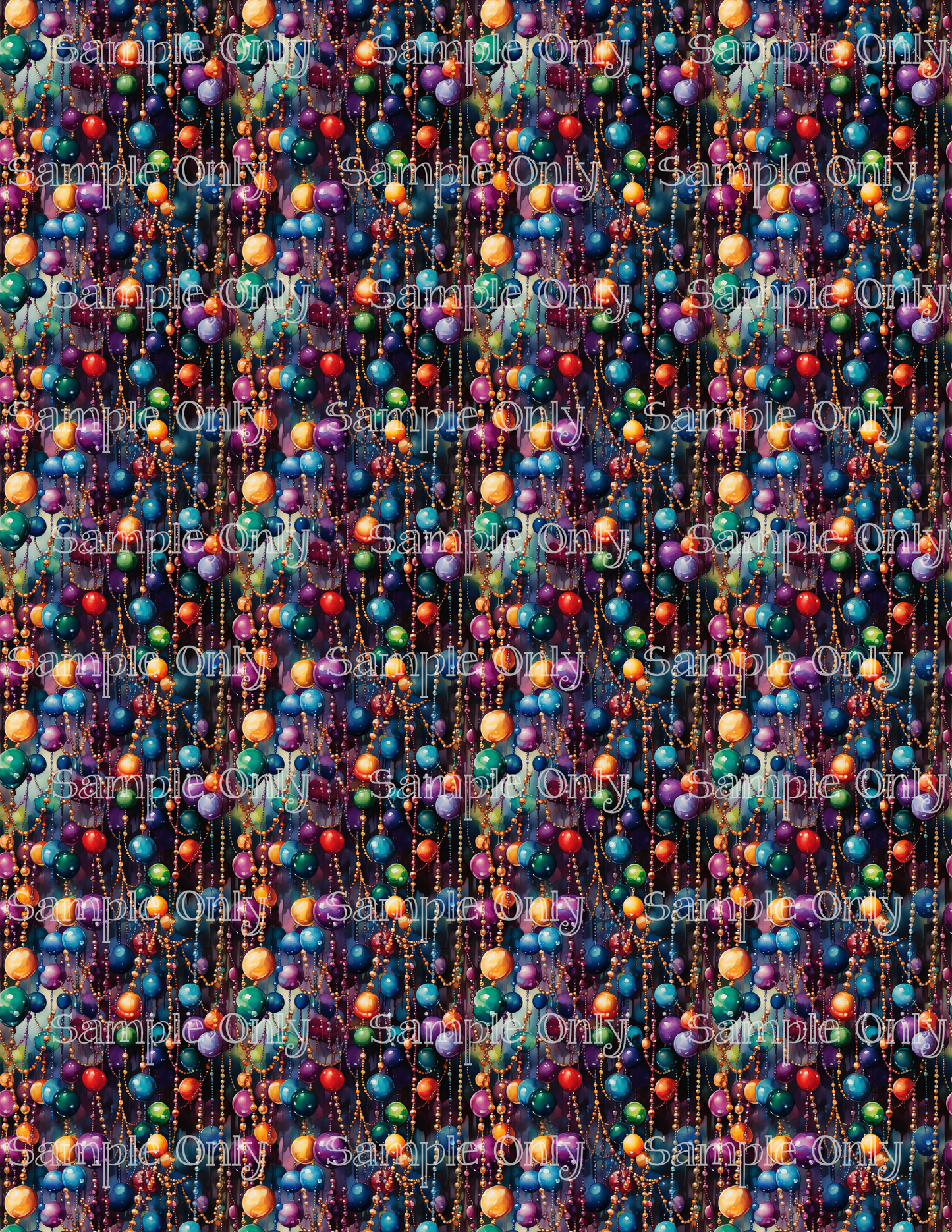 Mardi Gras Beads Pattern Image Sheet For Polymer Clay Transfer Decal DIGITAL FILE OR PRINTED