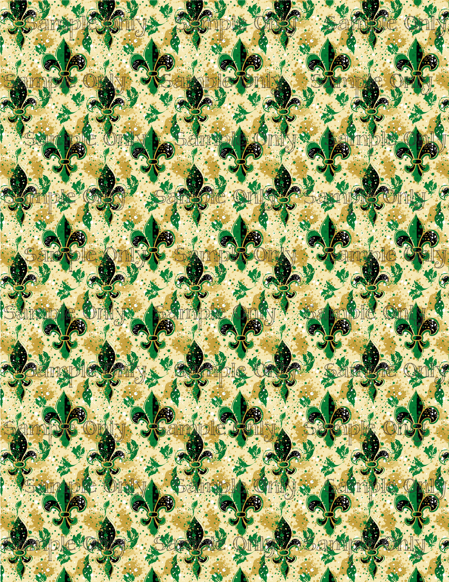 Mardi Gras Fleur De Lis Pattern Set-02 Image Sheet For Polymer Clay Transfer Decal DIGITAL FILE OR PRINTED