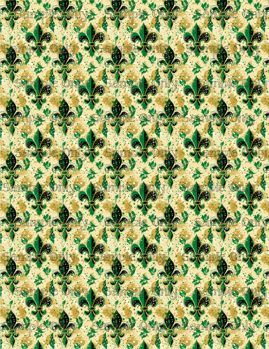 Mardi Gras Fleur De Lis Pattern Set-02 Image Sheet For Polymer Clay Transfer Decal DIGITAL FILE OR PRINTED