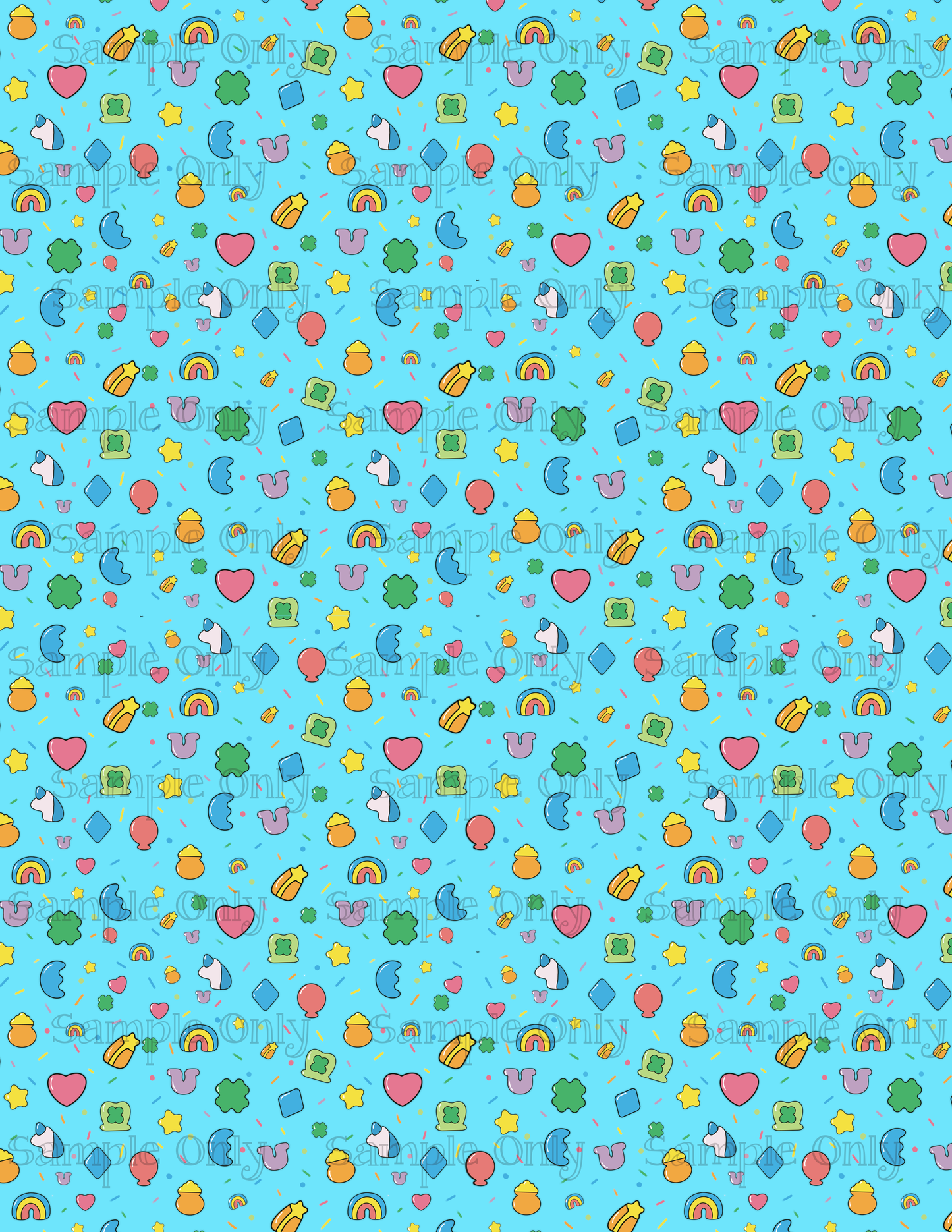 Colorful Marshmallow Pattern Image Sheet For Polymer Clay Transfer Decal DIGITAL FILE OR PRINTED