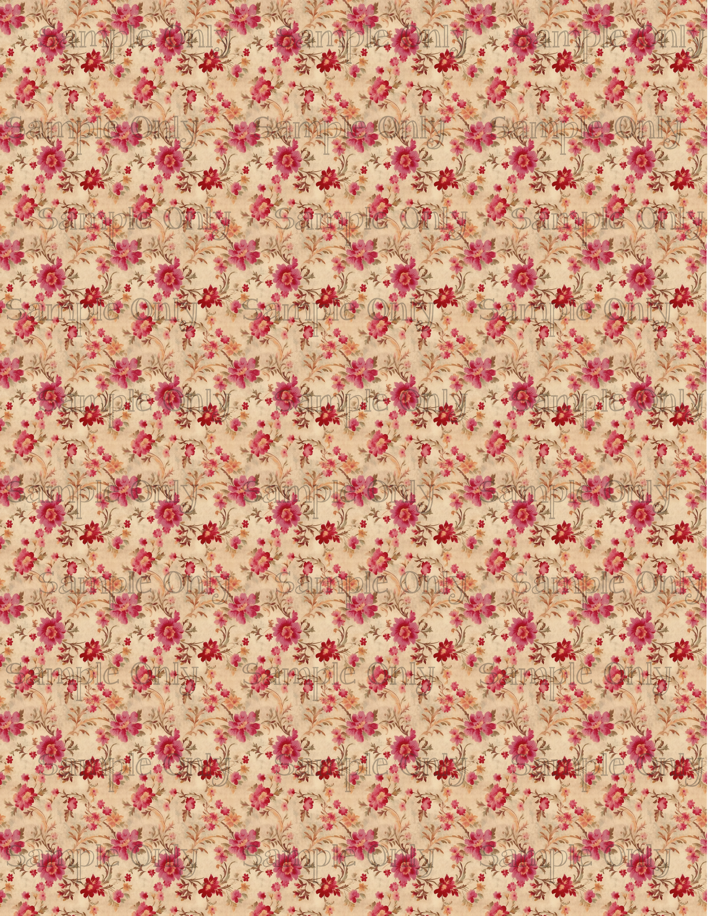 Grunge Damask Floral Pattern Image Sheet For Polymer Clay Transfer Decal DIGITAL FILE OR PRINTED