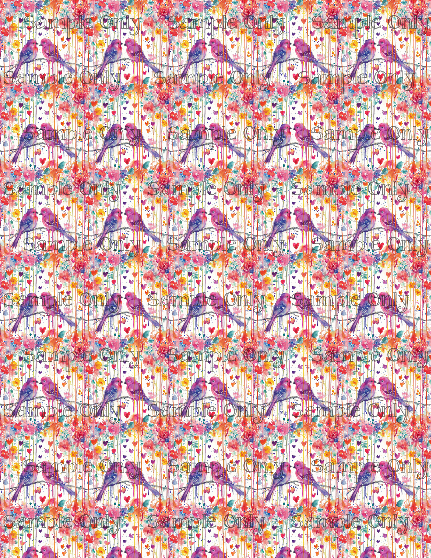 Lovebirds Pattern Image Sheet Set-01 For Polymer Clay Transfer Decal DIGITAL FILE OR PRINTED