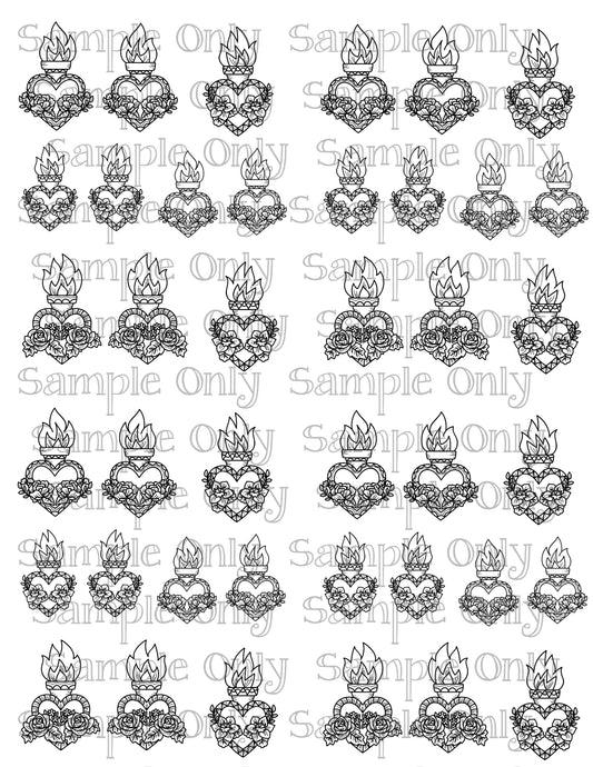 Sacred Heart Milagro DIGITAL OR PRINTED Image Transfer Sheet For Polymer Clay