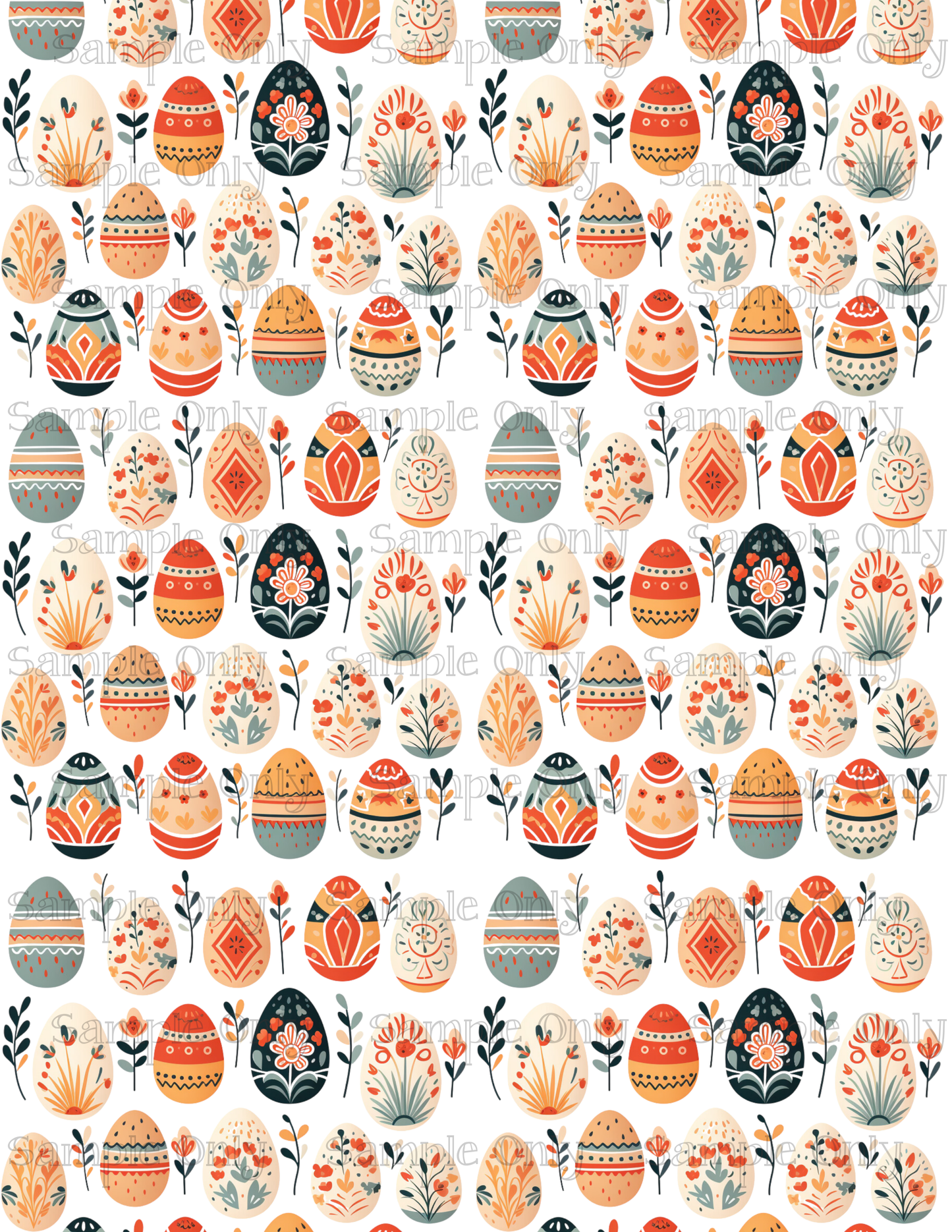 Scandinavian Easter Eggs Pattern Image Sheet For Polymer Clay Transfer Decal DIGITAL FILE OR PRINTED