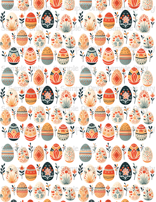 Scandinavian Easter Eggs Pattern Image Sheet For Polymer Clay Transfer Decal DIGITAL FILE OR PRINTED