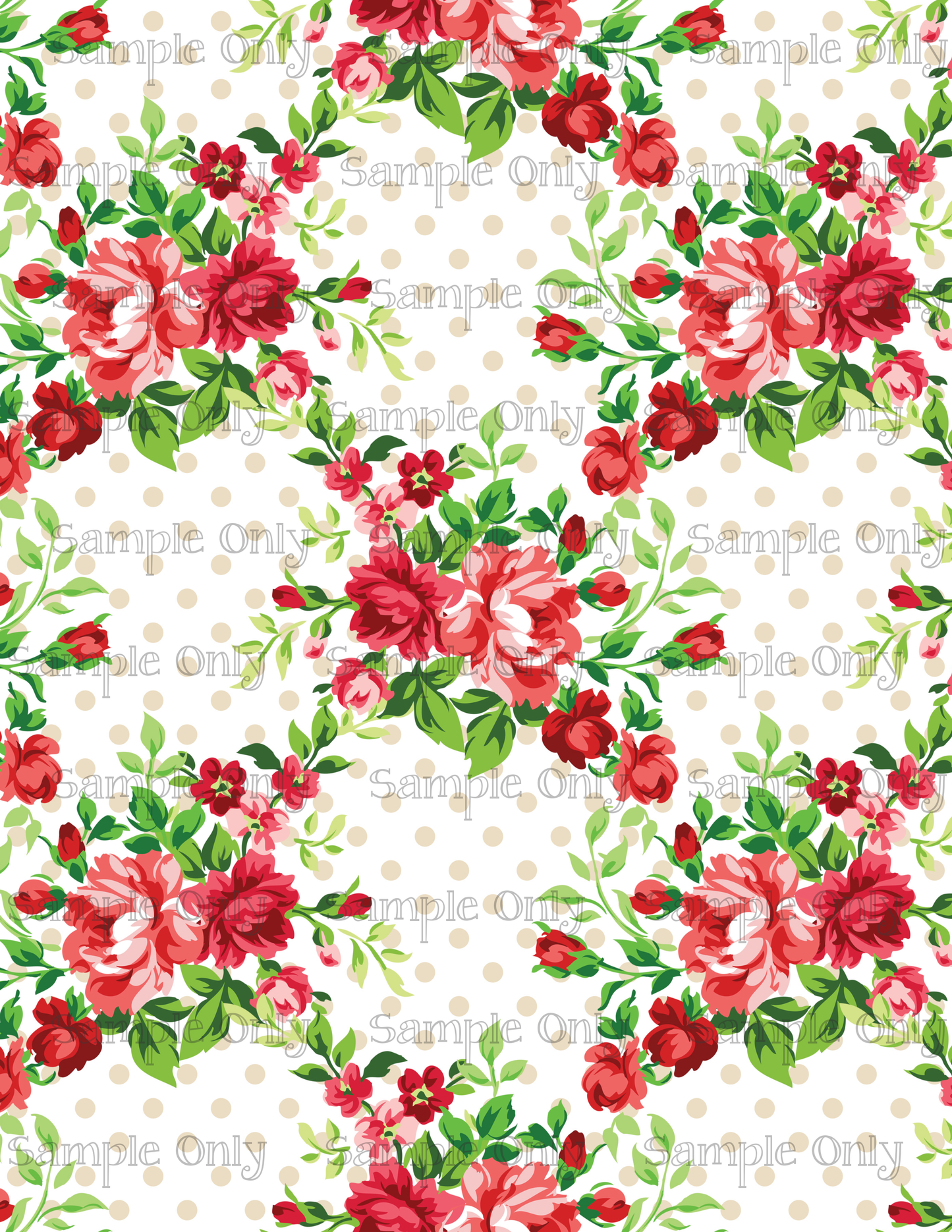 Shabby Valentine Floral Pattern Image Sheet For Polymer Clay Transfer Decal DIGITAL FILE OR PRINTED