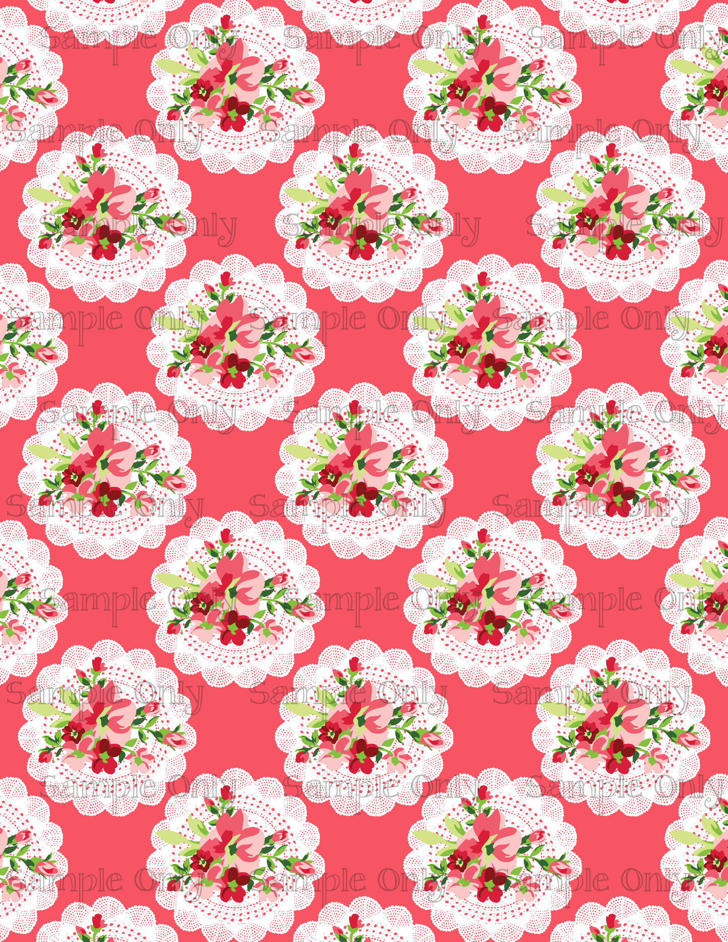 Shabby Valentine Round Floral Cameo Pattern Image Sheet For Polymer Clay Transfer Decal DIGITAL FILE OR PRINTED