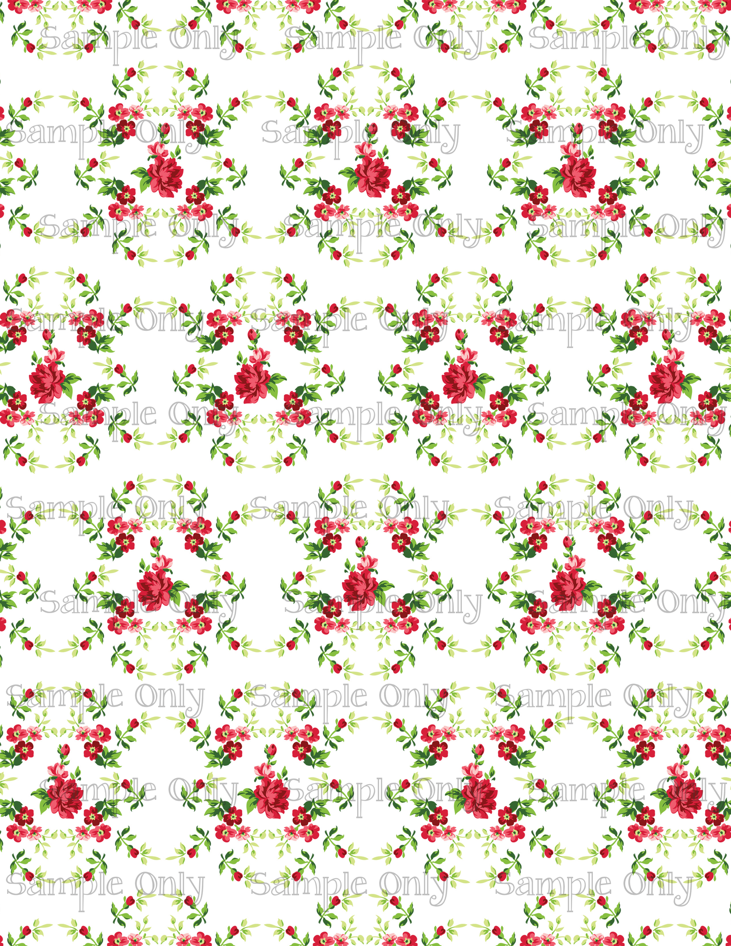 Shabby Valentine Floral Cluster Pattern Image Sheet For Polymer Clay Transfer Decal DIGITAL FILE OR PRINTED