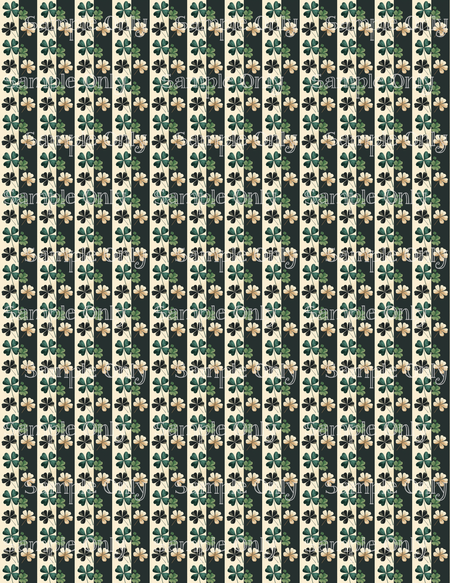 St. Patrick's Day Shamrock Stripe Pattern Image Sheet For Polymer Clay Transfer Decal DIGITAL FILE OR PRINTED