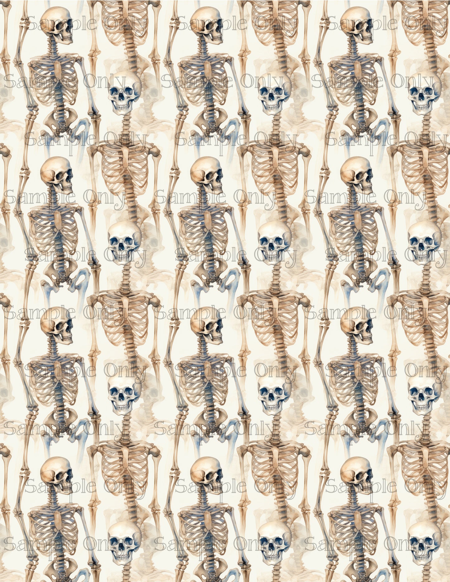 Halloween Skeleton Image Sheet For Polymer Clay Transfer Decal DIGITAL FILE OR PRINTED