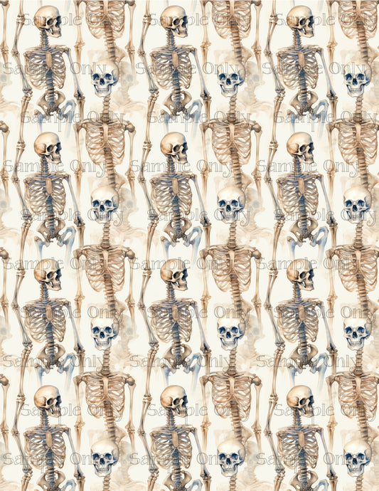 Halloween Skeleton Image Sheet For Polymer Clay Transfer Decal DIGITAL FILE OR PRINTED