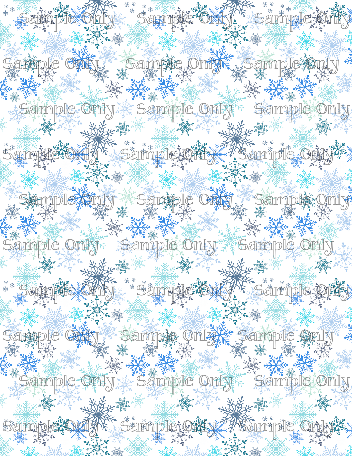 Winter Snowflakes 01 Pattern Image Sheet For Polymer Clay Transfer Decal DIGITAL FILE OR PRINTED