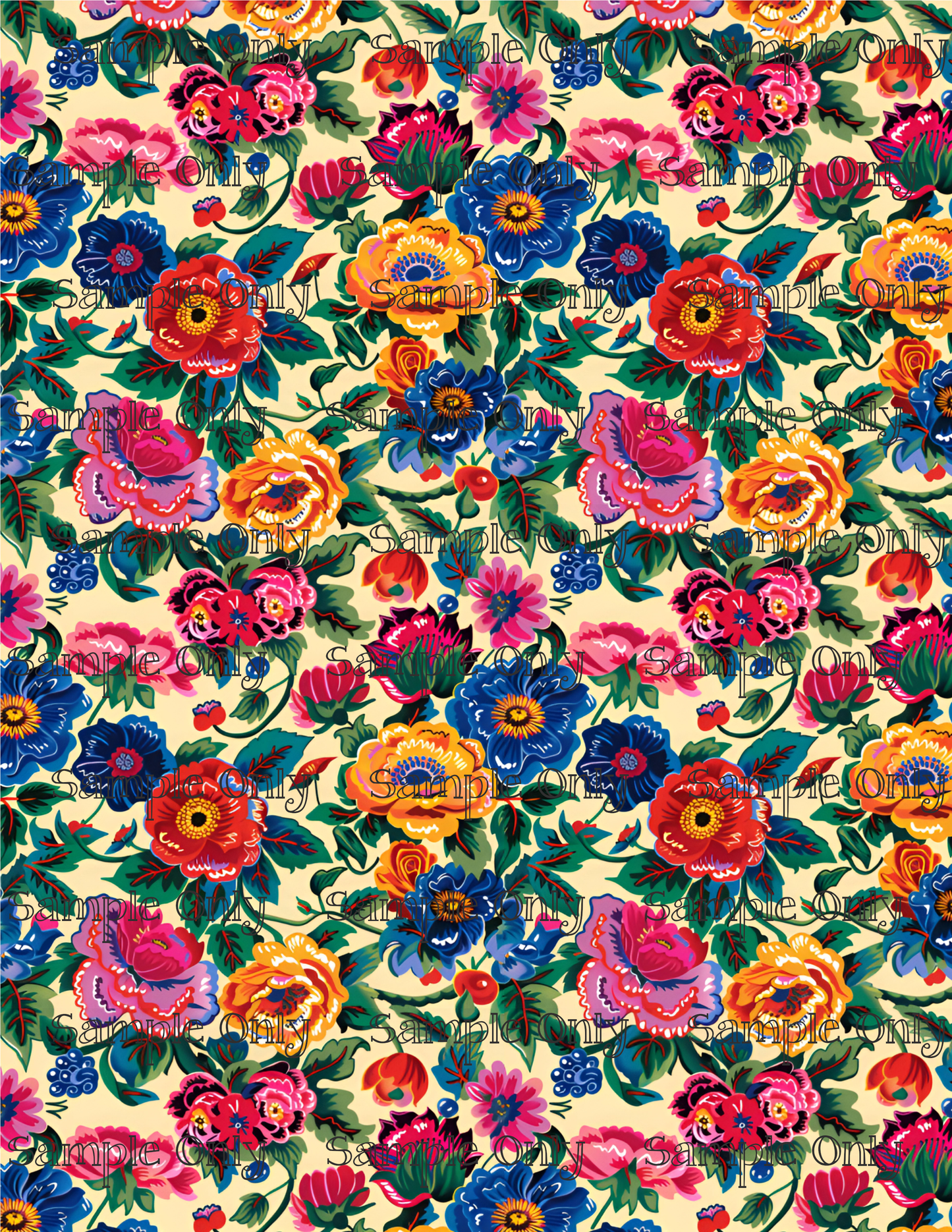 Spanish Roses Pattern Image Transfer Sheet For Polymer Clay