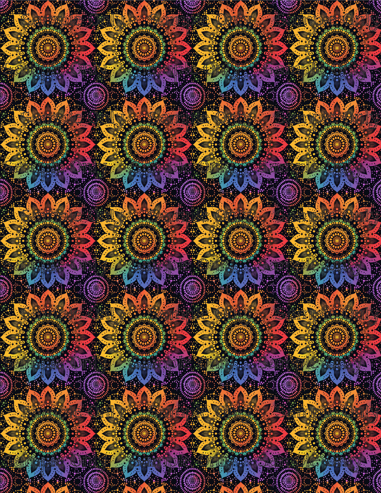 Spectral Mandala Set 3 Pattern Image Transfer Sheet For Polymer Clay