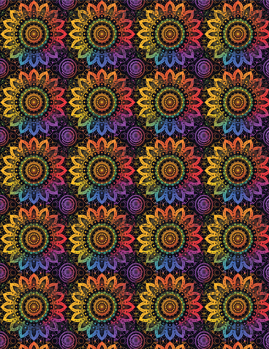 Spectral Mandala Set 3 Pattern Image Transfer Sheet For Polymer Clay