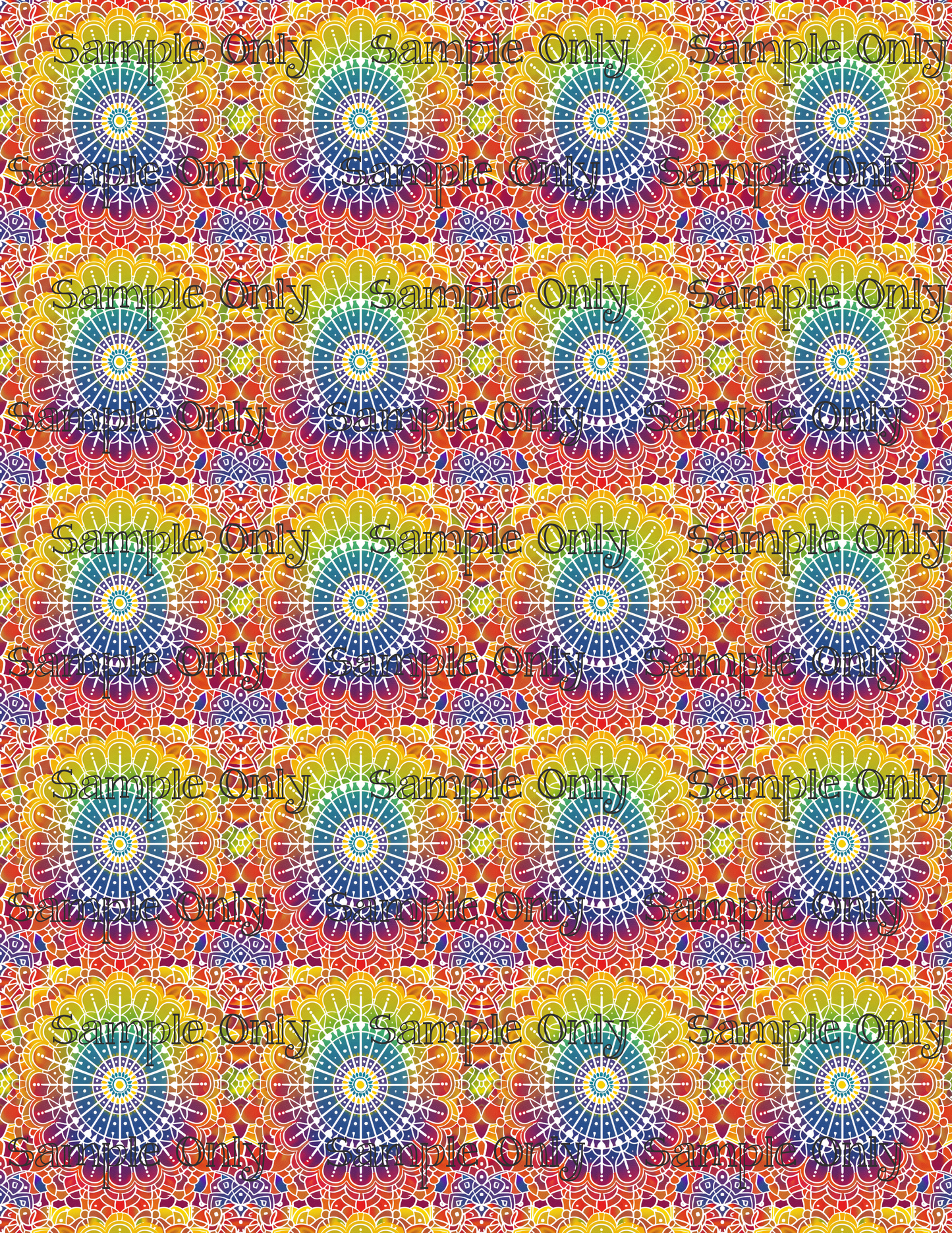 Spectral Mandala Set 4 Pattern Image Transfer Sheet For Polymer Clay