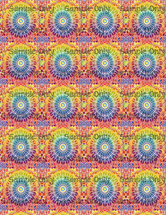 Spectral Mandala Set 4 Pattern Image Transfer Sheet For Polymer Clay
