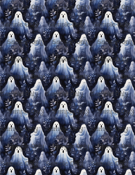 Halloween Spooky Ghost 01 Image Sheet For Polymer Clay Transfer Decal DIGITAL FILE OR PRINTED