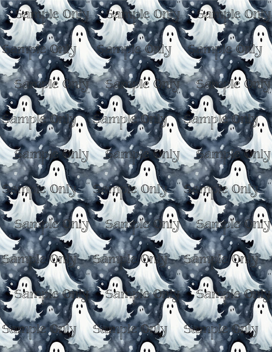 Halloween Spooky Ghost 02 Image Sheet For Polymer Clay Transfer Decal DIGITAL FILE OR PRINTED