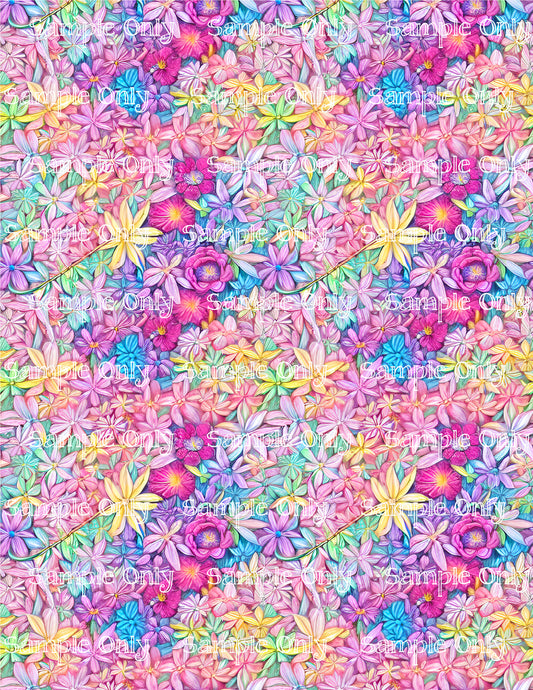 Spring Meadow Flowers Floral Pattern Image Sheet For Polymer Clay Transfer Decal DIGITAL FILE OR PRINTED SM01