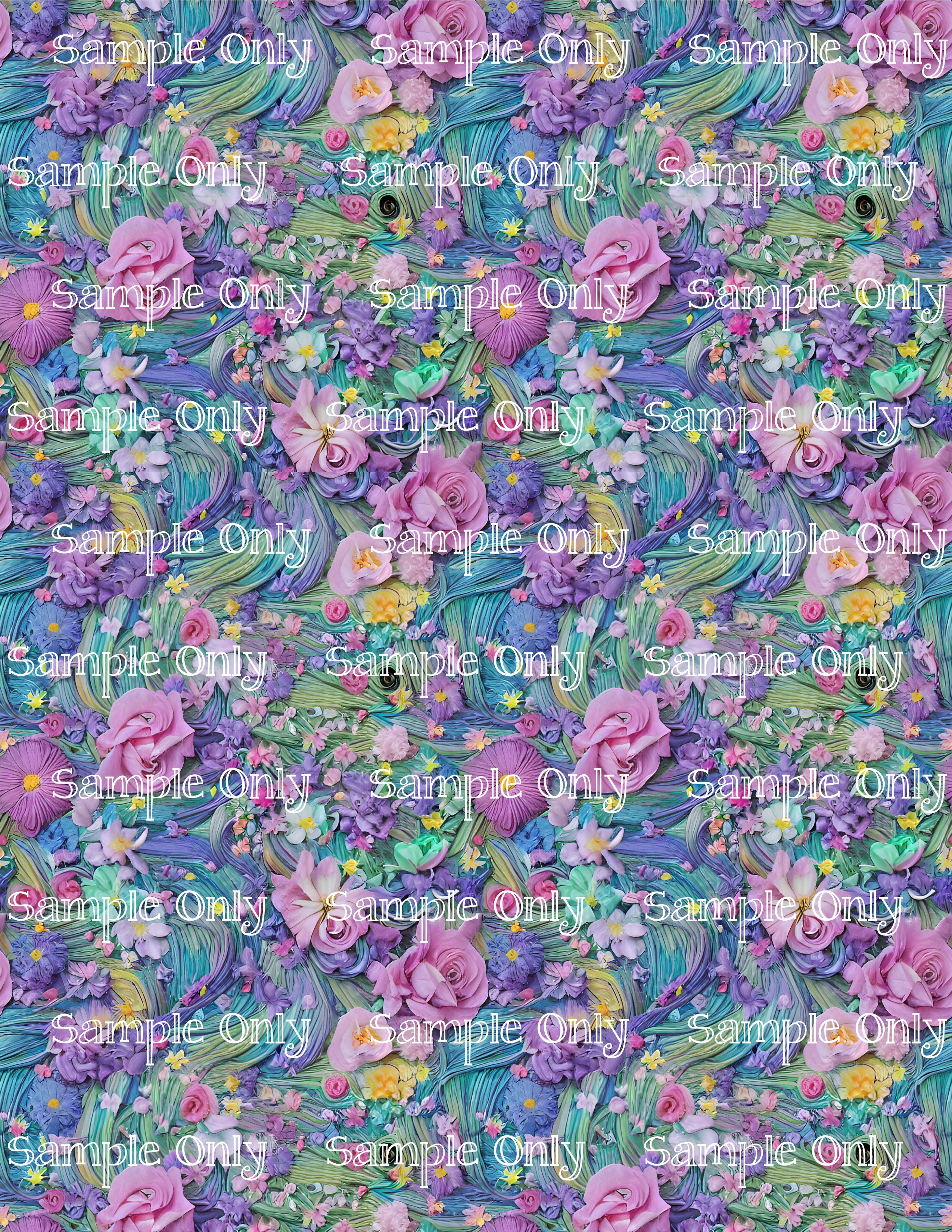 Transferable Flower Patterns Spring Meadow Flowers Floral Pattern Image Transfer Sheet For Polymer ...