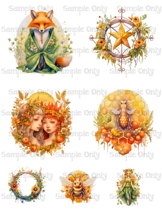 3.5 Inch Summer Solstice Set-02 Image Sheet For Polymer Clay Transfer Decal DIGITAL FILE OR PRINTED