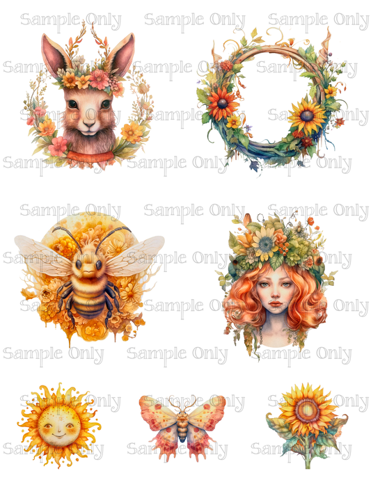 3.5 Inch Summer Solstice Set-03 Image Sheet For Polymer Clay Transfer Decal DIGITAL FILE OR PRINTED