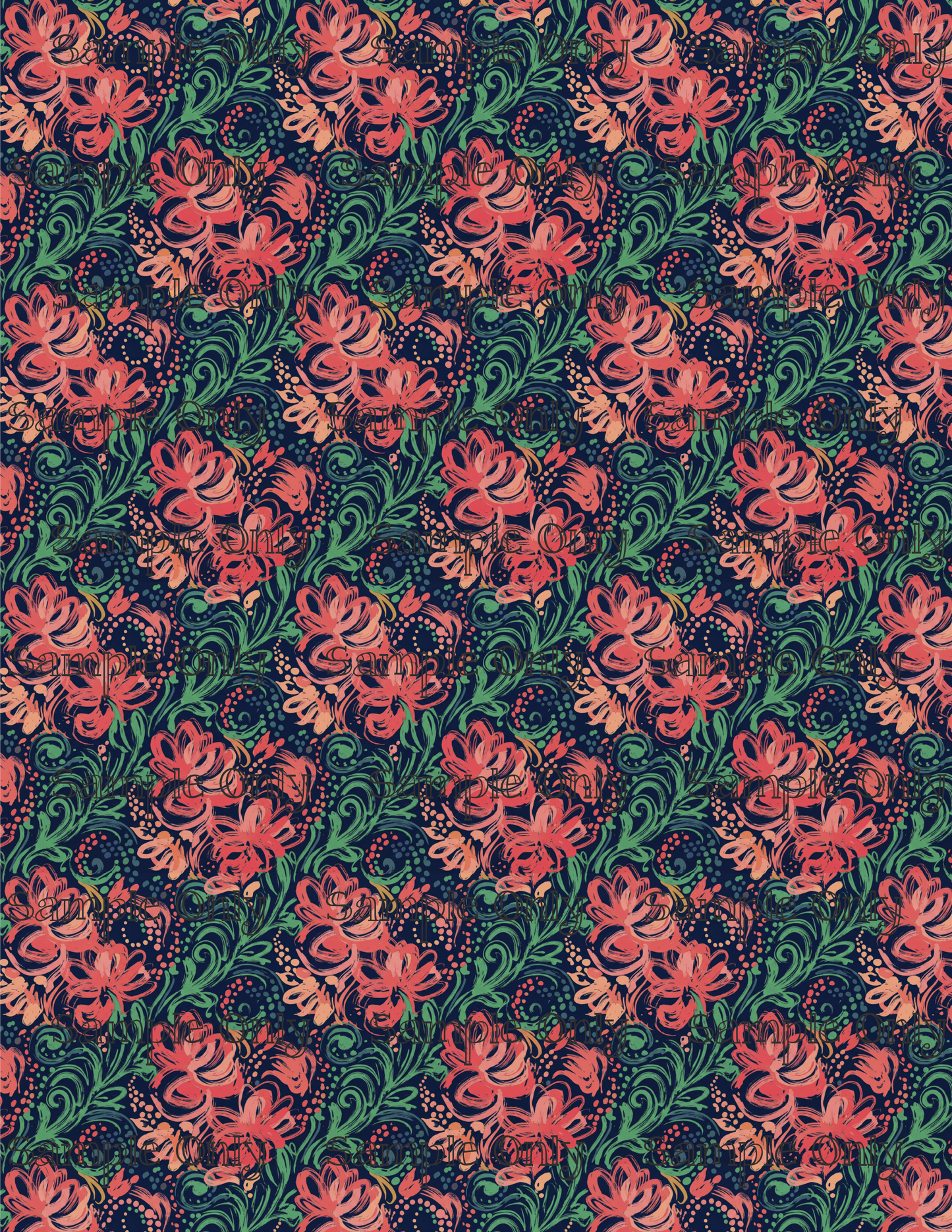 Swirled Flowers Pattern Image Transfer Sheet For Polymer Clay
