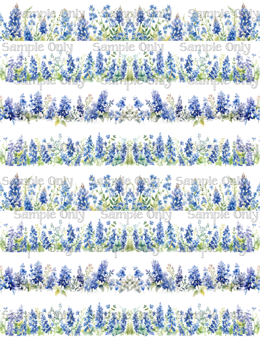 Texas State Bluebonnet Flowers Border Pattern Image Sheet For Polymer Clay Transfer Decal DIGITAL FILE OR PRINTED